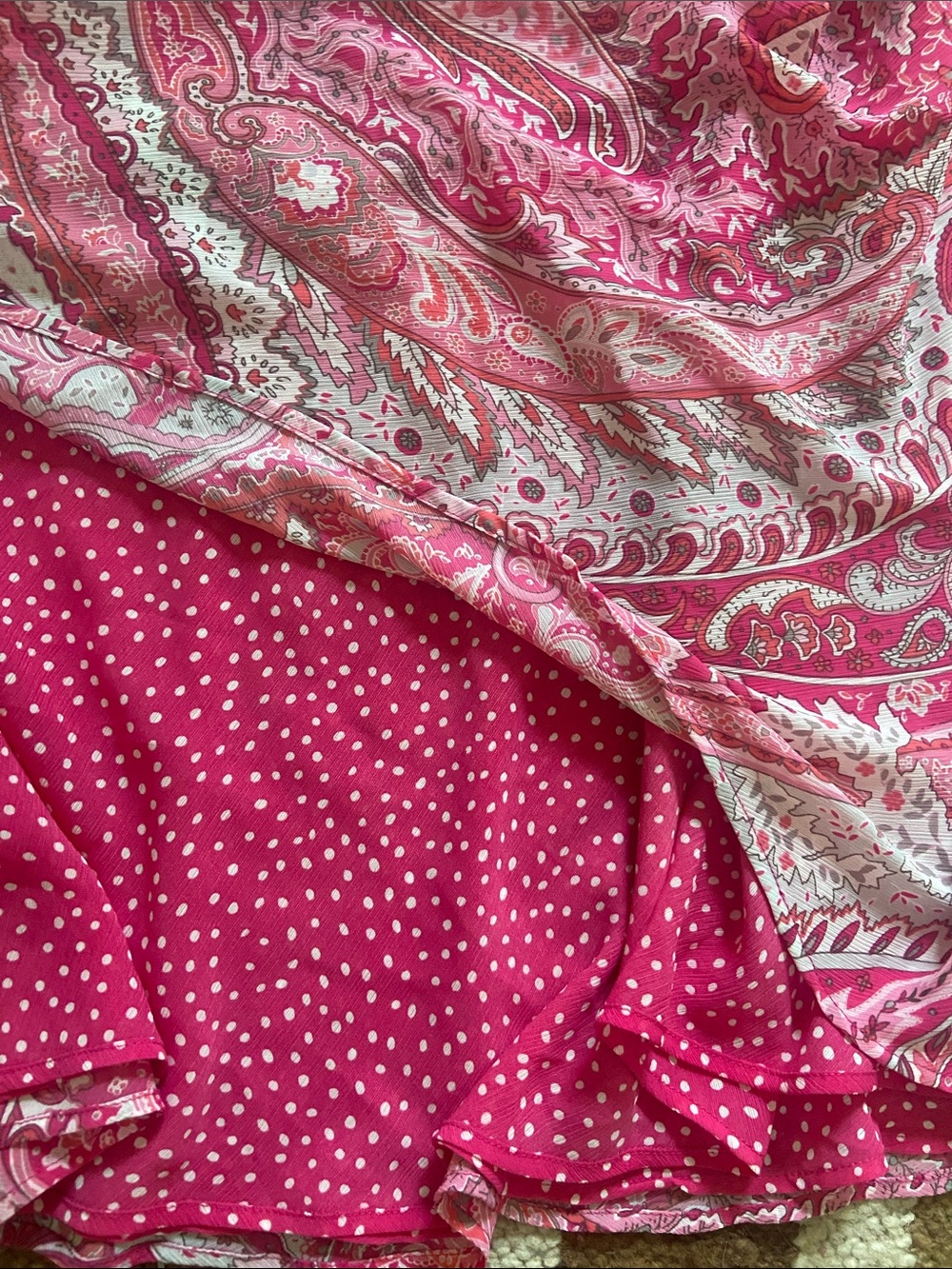 Y2k Vintage Pink Paisley Midi Skirt S-M - Picture 2 of 9